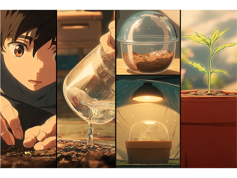 Росток конопли