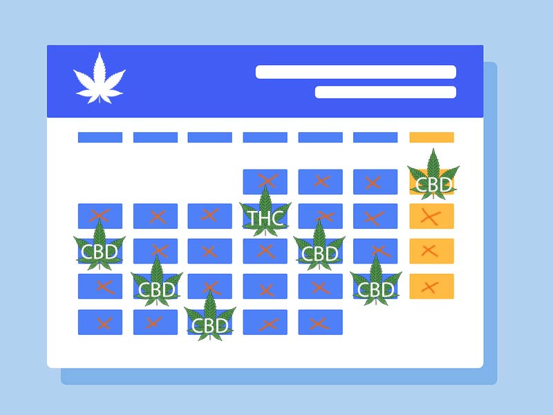 Ставьте отметки в календаре, это помогает завязать с ТГК Отметки в календаре помогают завязать с марихуаной